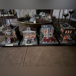 Hawthorne Village Firefighter Lighted Bldgs.– Code of Honor Collection Set of 4